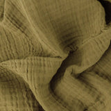 Lark Muslin Khaki 100% Cotton Throw Blanket 130cm x 180cm / 240cm x 260cm - additional product view 4