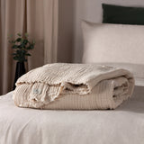 Lark Muslin Natural 100% Cotton Throw Blanket 130cm x 180cm / 240cm x 260cm - additional product view 1