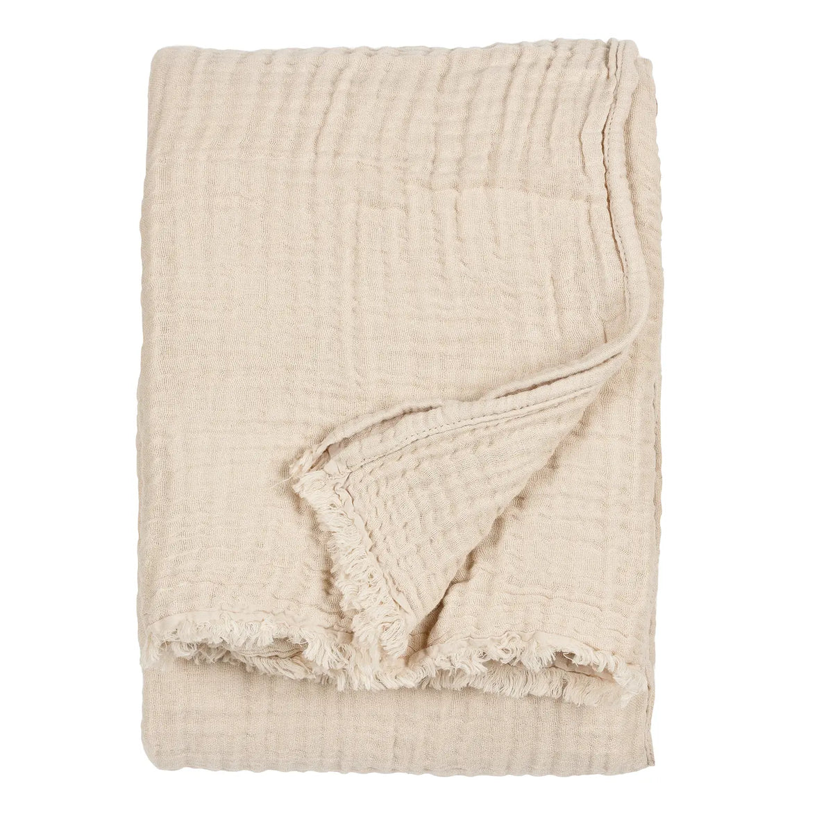 Lark Muslin Natural 100% Cotton Throw Blanket 130cm x 180cm / 240cm x 260cm - additional product view 3
