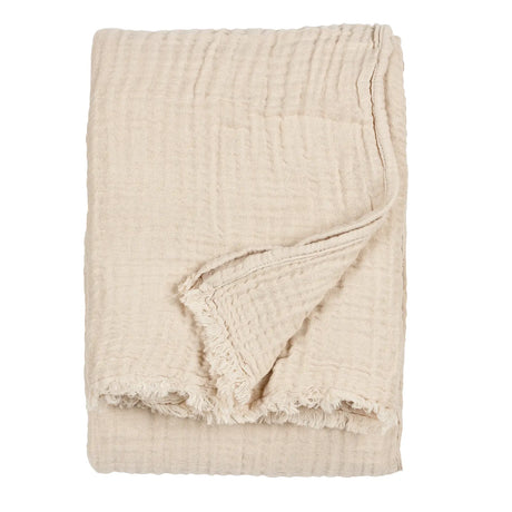 Lark Muslin Natural 100% Cotton Throw Blanket 130cm x 180cm / 240cm x 260cm - additional product view 3