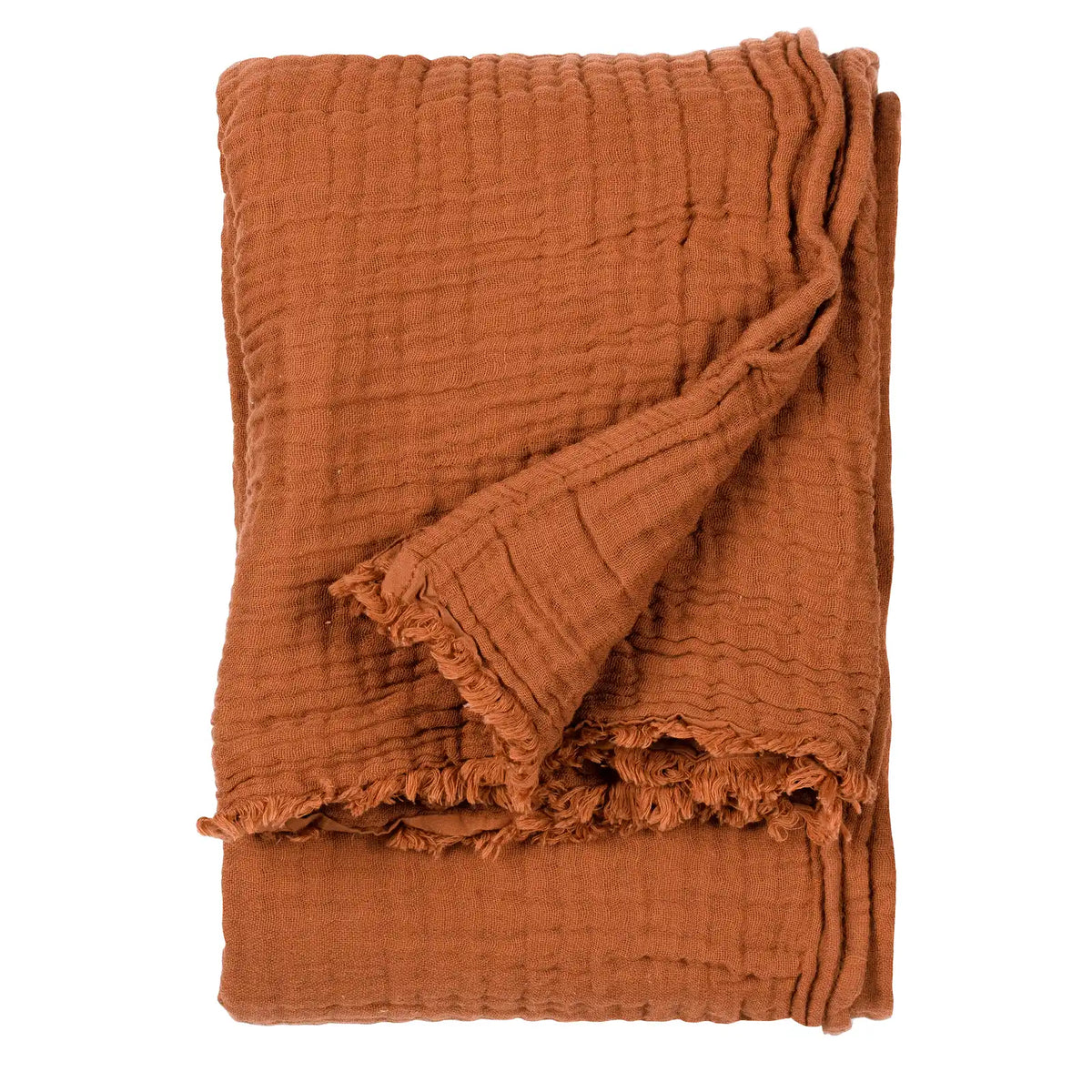 Lark Muslin Pecan 100% Cotton Throw Blanket 130cm x 180cm - additional product view 2