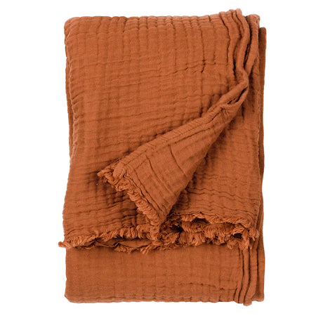 Lark Muslin Pecan 100% Cotton Throw Blanket 130cm x 180cm - additional product view 2