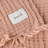 Lark Muslin Pink Clay 100% Cotton Throw Blanket 130cm x 180cm / 240cm x 260cm - additional product view 3