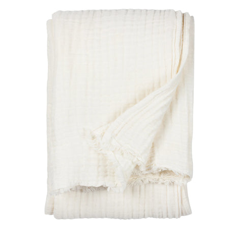 Lark Muslin White 100% Cotton Throw Blanket 130cm x 180cm / 240cm x 260cm - additional product view 2