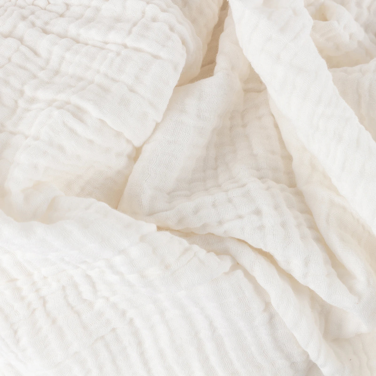 Lark Muslin White 100% Cotton Throw Blanket 130cm x 180cm / 240cm x 260cm - additional product view 4