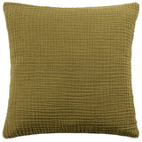 Lark Muslin Crinkle 100% Cotton Khaki Cushion Cover 45cm x 45cm - additional product view 1
