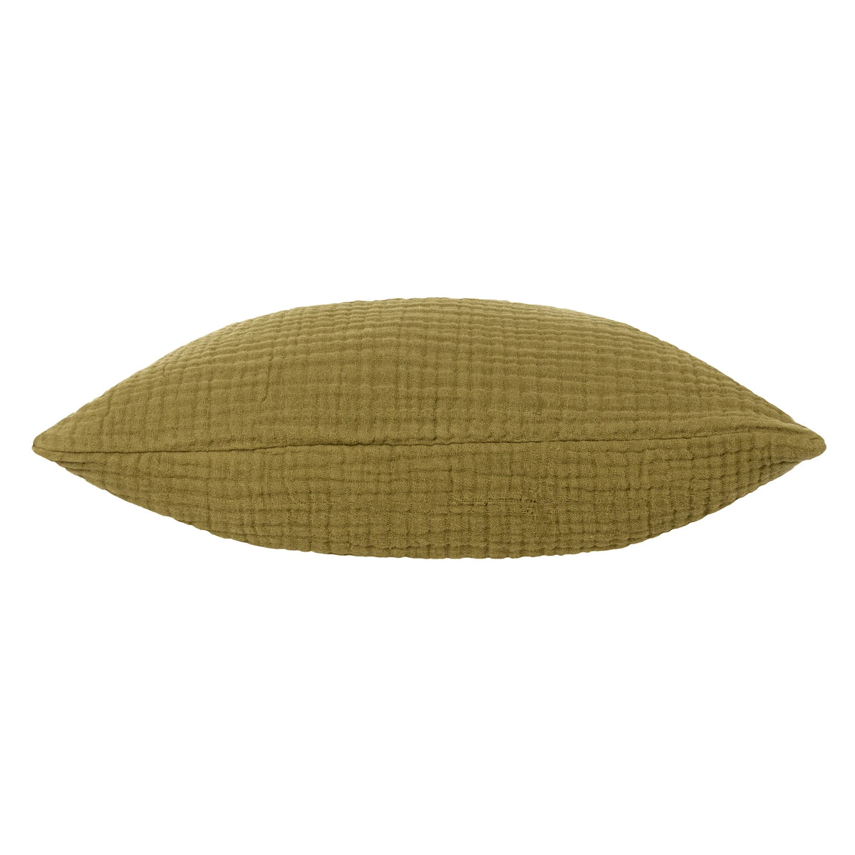 Lark Muslin Crinkle 100% Cotton Khaki Cushion Cover 45cm x 45cm - additional product view 2