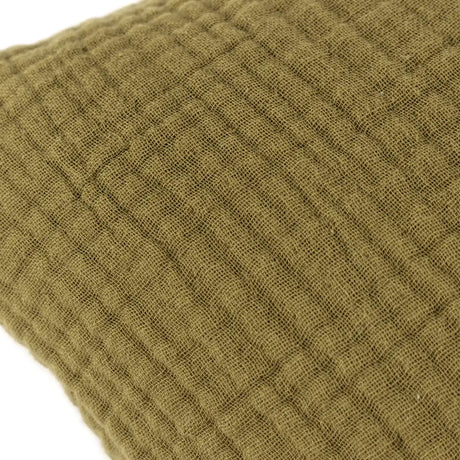 Lark Muslin Crinkle 100% Cotton Khaki Cushion Cover 45cm x 45cm - additional product view 3