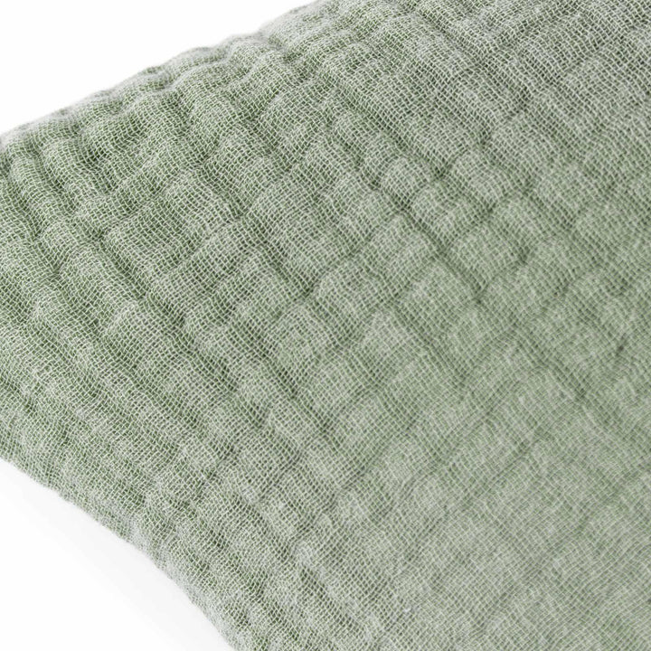 Lark Muslin Crinkle Eucalyptus Cushion Cover 18" x 18" - Ideal
