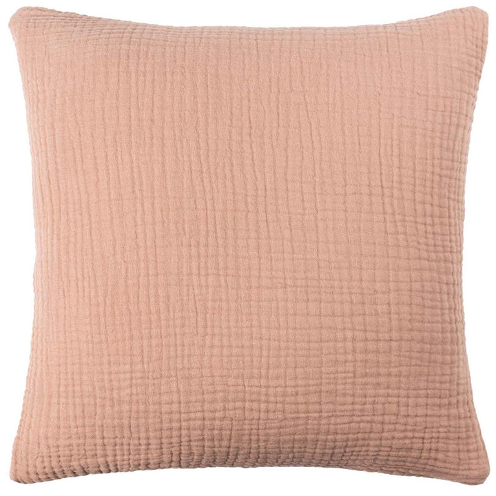 Lark Muslin Crinkle Pink Clay Cushion Cover 18" x 18" - Ideal