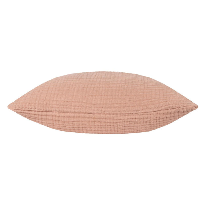 Lark Muslin Crinkle Pink Clay Cushion Cover 18" x 18" - Ideal