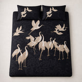 Overhead flat lay of the Laurence Llewelyn-Bowen Kireina Cotton Duvet Cover Set with two matching pillowcases