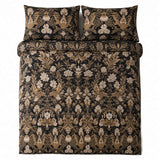 Overhead flat lay of the Laurence Llewelyn-Bowen Suburban Jungle Cotton Duvet Cover Set with two matching pillowcases