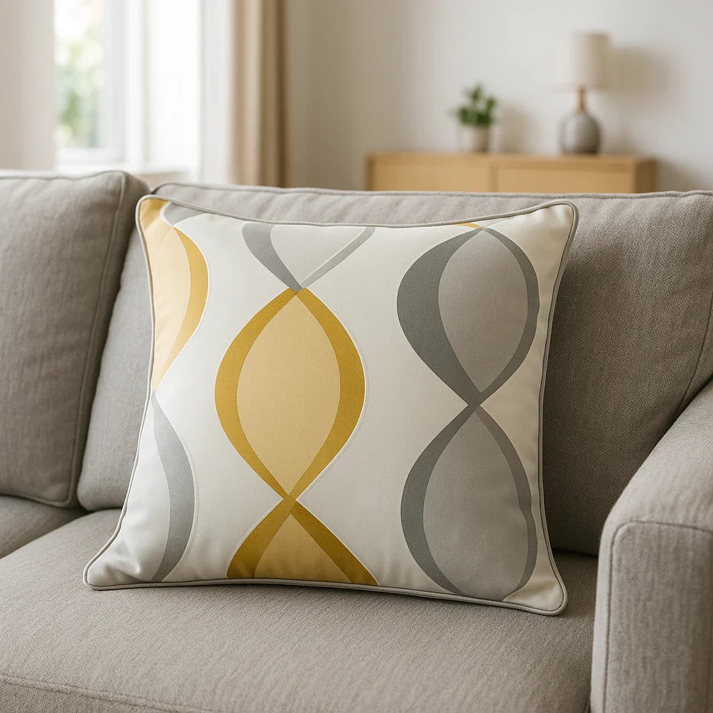 Lennox Cotton Cushion Cover 43cm x 43cm (17") - Ochre