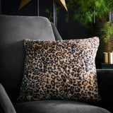 Leopard Faux Fur Natural Cushion 43 x 43cm - main product image