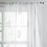 Appletree Heritage Leaf Embroidery White Recycled Voile Curtain Panel 2