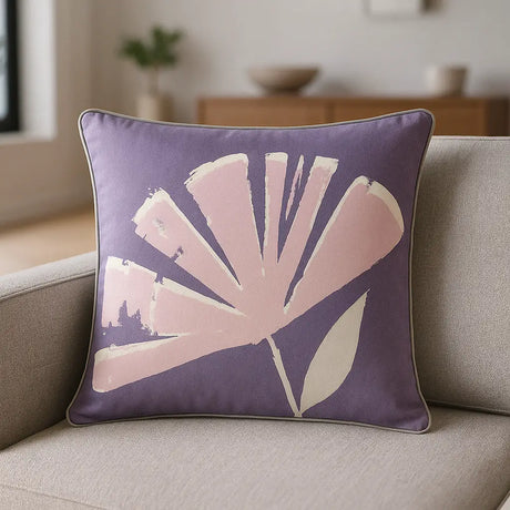 Alma Floral Velvet Cushion Cover 43cm x 43cm - Lilac