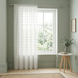 Lima Lurex Stripe Slot Top Voile Curtain Panel 1