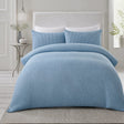 Lindly Waffle Microfibre Duvet Cover Set - Blue