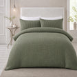 Lindly Waffle Microfibre Duvet Cover Set - Green