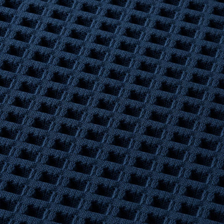 Macro close-up of the navy fabric on the Lindly Waffle Microfibre Duvet Cover Set