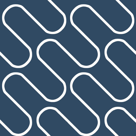 Catherine Lansfield Linear Curve Geometric Wallpaper Navy Blue