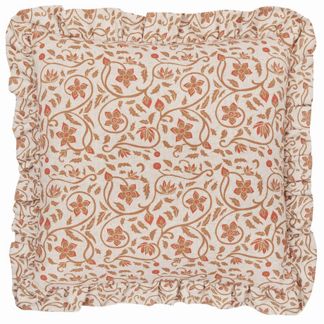 Linen Filigree Linen / Ochre Cushion Cover or Filled Cushion 50cm x 50cm - additional product view 2