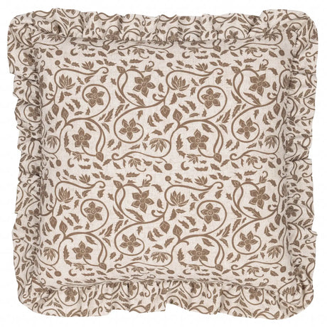 Linen Filigree Linen / Olive Cushion Cover or Filled Cushion 50cm x 50cm - additional product view 2