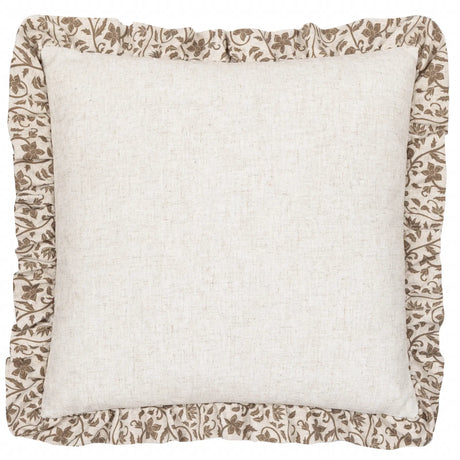 Linen Filigree Linen / Olive Cushion Cover or Filled Cushion 50cm x 50cm - additional product view 3