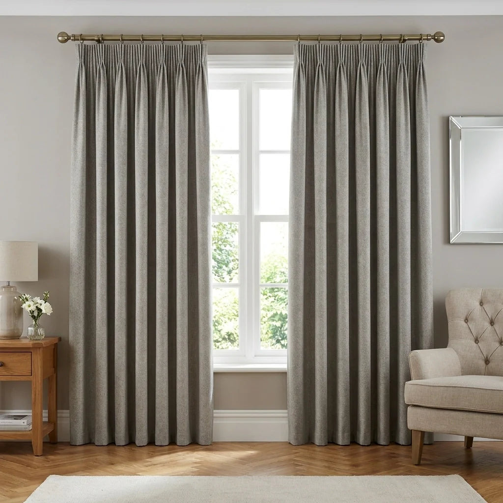 Dawn Lined Linen Thermal Blackout Pencil Pleat Curtains