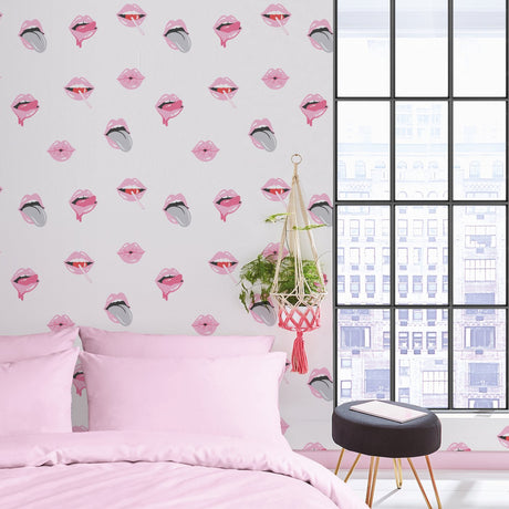 Sassy B Lip Service Wallpaper Pink