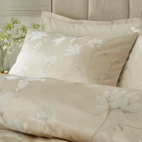 Soiree Lilly Floral Jacquard Champagne Duvet Cover Set 3