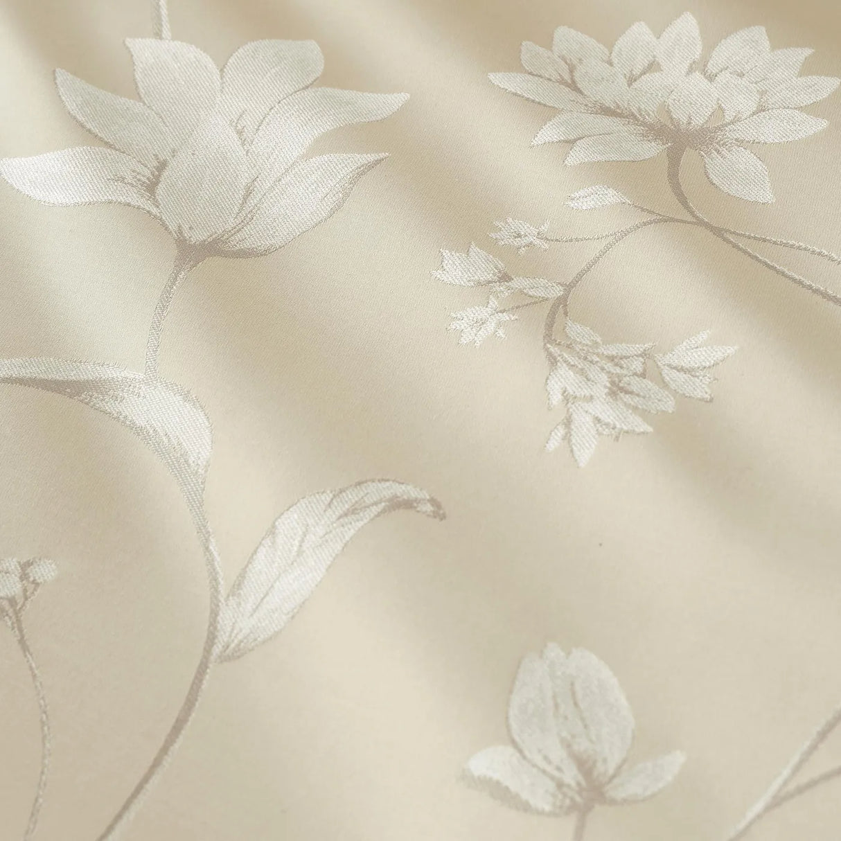 Soiree Lilly Floral Jacquard Champagne Duvet Cover Set 5