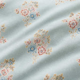 Macro close-up of the polycotton fabric on the Lorena Patchwork Floral Duck Egg Polycotton Duvet Cover Set