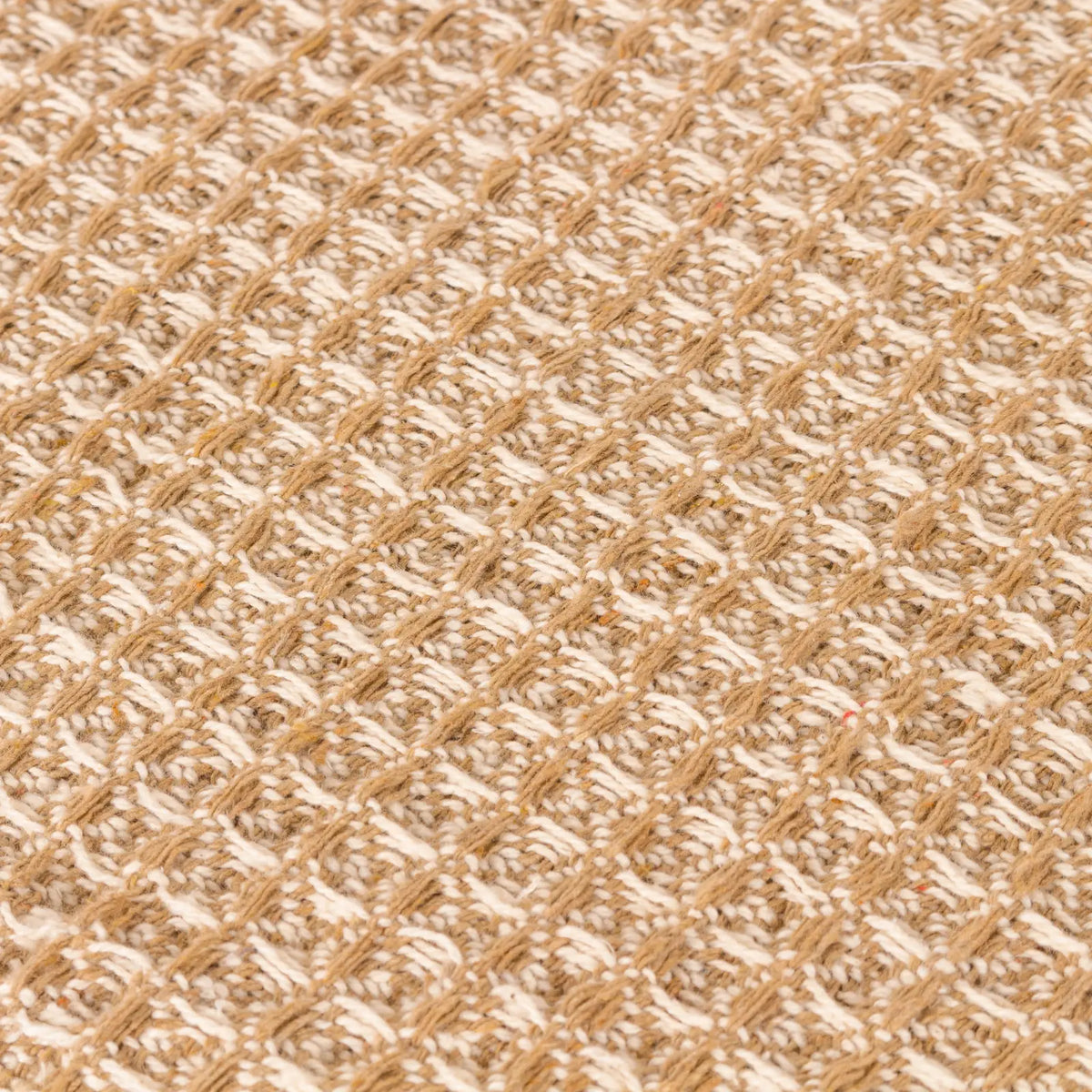 Lorne Waffle Tasselled Honey 100% Cotton Throw Blanket 150cm x 200cm - additional product view 3
