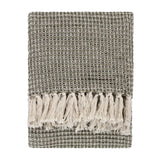 Lorne Waffle Tasselled Lichen 100% Cotton Throw Blanket 150cm x 200cm - additional product view 2