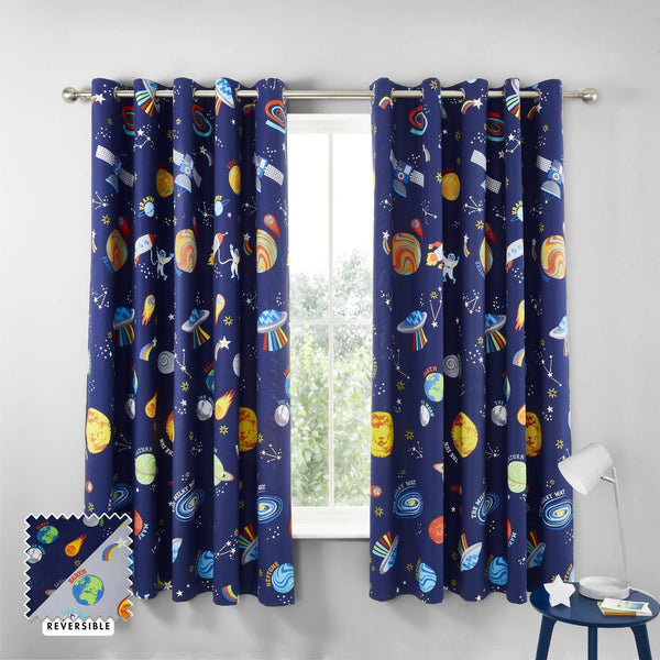 Lost in Space Eyelet Curtains - Ideal