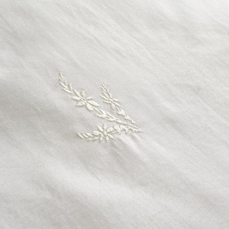 Bianca Lottie Floral Embroidery 180 Thread Count Cotton Oxford Pillowcase White