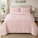 Luana Blush soft microfibre duvet cover set styled on a calm bedroom bed