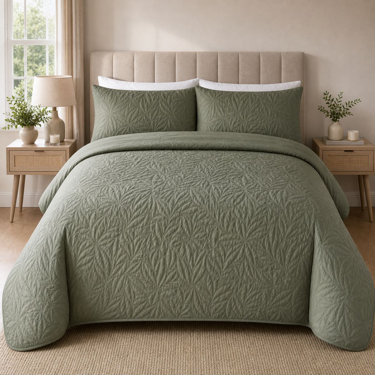 Luana Soft Microfibre Duvet Cover Set - Dark Green