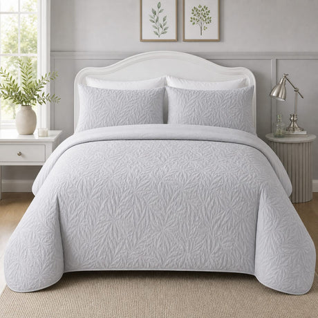 Luana Silver soft microfibre duvet cover set styled on a calm bedroom bed