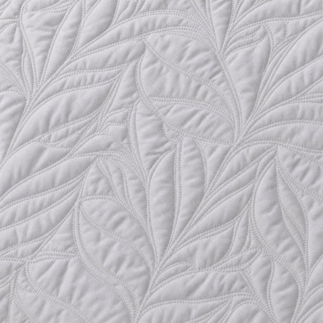 Macro close-up of the silver grey Luana soft microfibre leaf stitch fabric