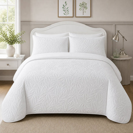 Luana White soft microfibre duvet cover set styled on a calm bedroom bed