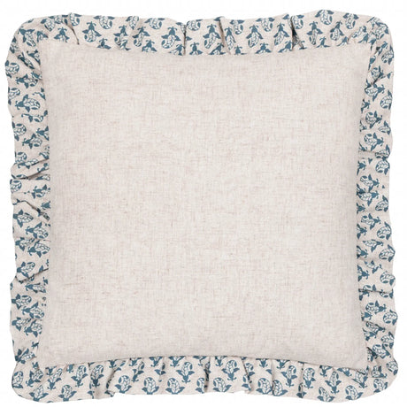 Lulah Block Linen / Blue Cushion Cover or Filled Cushion 45cm x 45cm - additional product view 2