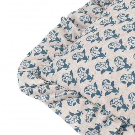 Lulah Block Linen / Blue Cushion Cover or Filled Cushion 45cm x 45cm - additional product view 4