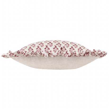 Lulah Block Linen / Red Cushion Cover or Filled Cushion 45cm x 45cm - additional product view 3