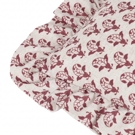 Lulah Block Linen / Red Cushion Cover or Filled Cushion 45cm x 45cm - additional product view 4