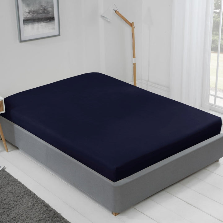 Lyla Microfibre Navy Fitted Sheet - Ideal
