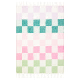 Maisie Checked Tasselled Throw Aqua Blossom 130 x 180cm - image 5