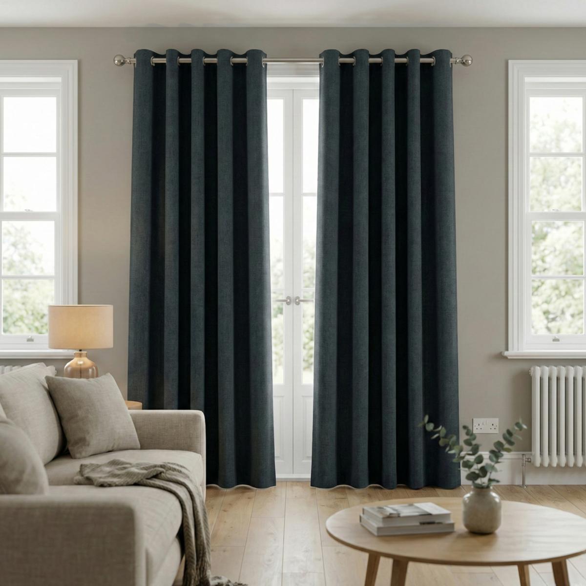 Malaga Made to Measure Curtains Charcoal